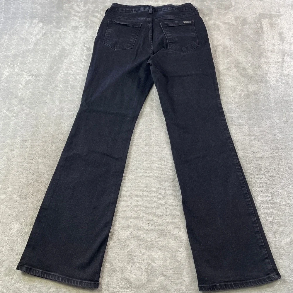 Eddie Bauer Jeans Curvy Womens 8‎ Black Boot Cut Stretch Denim Mid Rise Outdoor